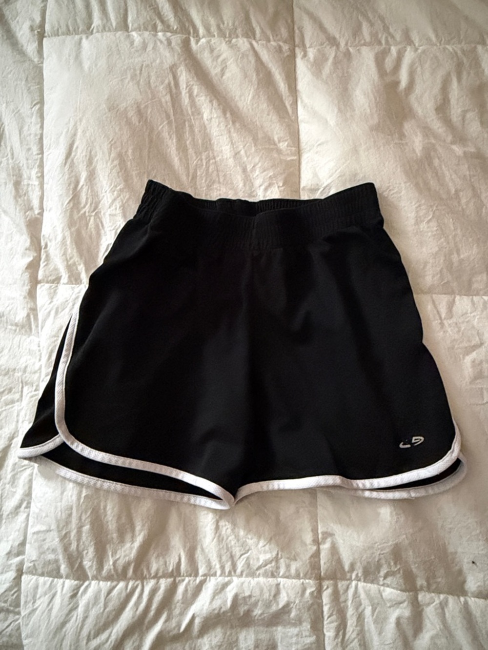 Champion Black Women's Athletic Shorts with White Trim